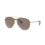 Men's Printed Pilot Sunglasses // Gold