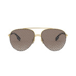 Men's Printed Pilot Sunglasses // Gold