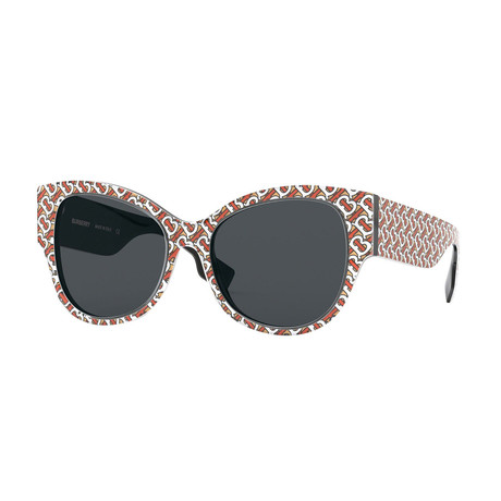 Women's Asian Fit Allover Logo Butterfly Sunglasses // Red + Black