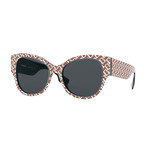 Women's Asian Fit Allover Logo Butterfly Sunglasses // Red + Black