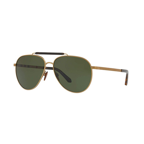 Men's Classic Pilot Sunglasses // Matte Light Gold