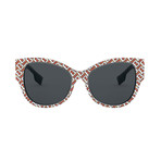 Women's Asian Fit Allover Logo Butterfly Sunglasses // Red + Black