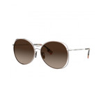 Women's Round Sunglasses // Silver + Beige