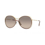 Women's Round Sunglasses // Gold + Bordeaux