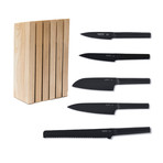 Ron 6pc Cutlery Set + Block // Black