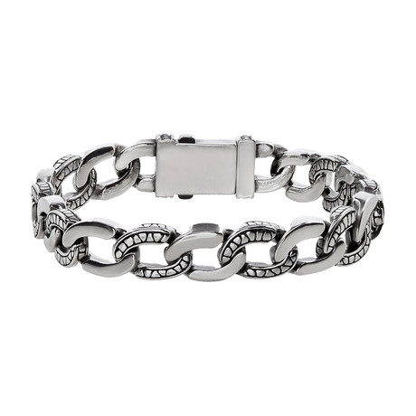 Stainless Steel Link Bracelet // 11mm // Silver (7.5")