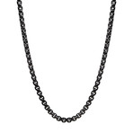 Round Box Link Necklace // Black // 26"