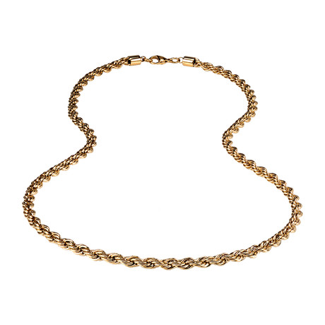 Steel Rope Chain // 6mm // Gold Plated (20")