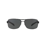 Men's Linea Rossa Logo Rectangle Sunglasses // Black