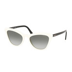 Women's Logo Cat Eye Sunglasses // Ivory + Black