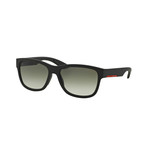 Men's Linea Rossa Logo Rectangle Sunglasses // Black II