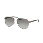 Men's Linea Rossa Logo Pilot Sunglasses // Gunmetal II