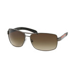 Men's Linea Rossa Logo Rectangle Sunglasses // Gunmetal