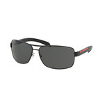 Men's Linea Rossa Logo Rectangle Sunglasses // Black