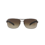 Men's Linea Rossa Logo Rectangle Sunglasses // Gunmetal