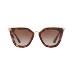 Women's Logo Cat Eye Sunglasses // Brown + Pink