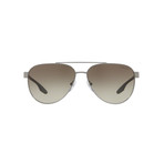 Men's Linea Rossa Logo Pilot Sunglasses // Gunmetal I