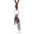 The Antique Necklace of Ascension // Brown + Silver + Red