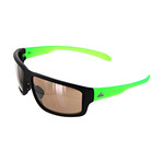 Adidas // Unisex Kumacross Rectangular Sunglasses // Matte Black + Green