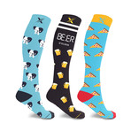 Man Cave // Fun Expressive Compression Socks // 3-Pairs (Small/Medium)