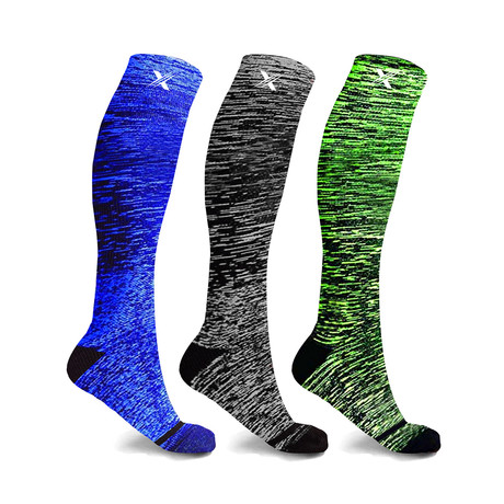 Galactic // Space Dye Knitted Compression Socks // 3-Pairs (Small/Medium)