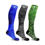 Galactic // Space Dye Knitted Compression Socks // 3-Pairs (Small/Medium)