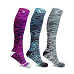 Interstellar // Space Dye Knitted Compression Socks // 3-Pairs (Small / Medium)