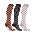 Designer Inspired Knee High Compression Socks // 3-Pairs (Small / Medium)