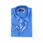 Stevie Print Button-Up // Royal Blue (2XL)