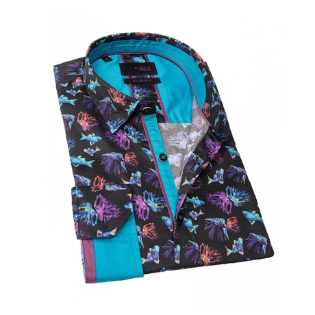 Neil Print Button-Up Shirt // Multicolor (L)
