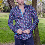 Neil Print Button-Up Shirt // Multicolor (XL)