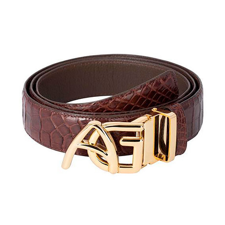 Andre Giroud // Exotic Alligator Belts // Burgundy (Silver Buckle)