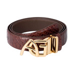 Andre Giroud // Exotic Alligator Belt // Kango Brown (Gold Buckle)