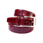 Tardini // Adjustable Alligator Belt // Wine Red