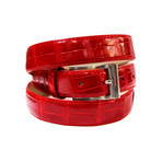 Tardini // Adjustable Alligator Belt // Red
