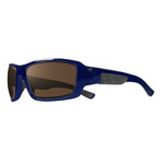 Unisex Straightshot Polarized Sunglasses // Crystal Navy, Black + Graphite Lens