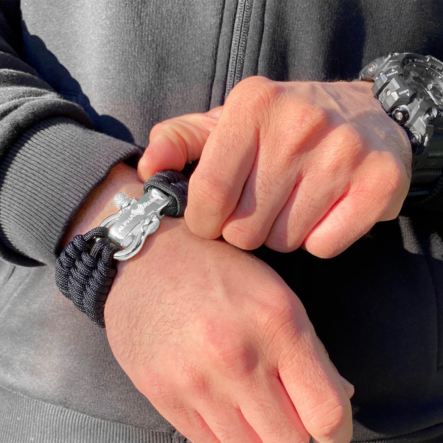 KCUF Wide Luxury Paracord Bracelet // 925 Sterling Silver Plated (Small