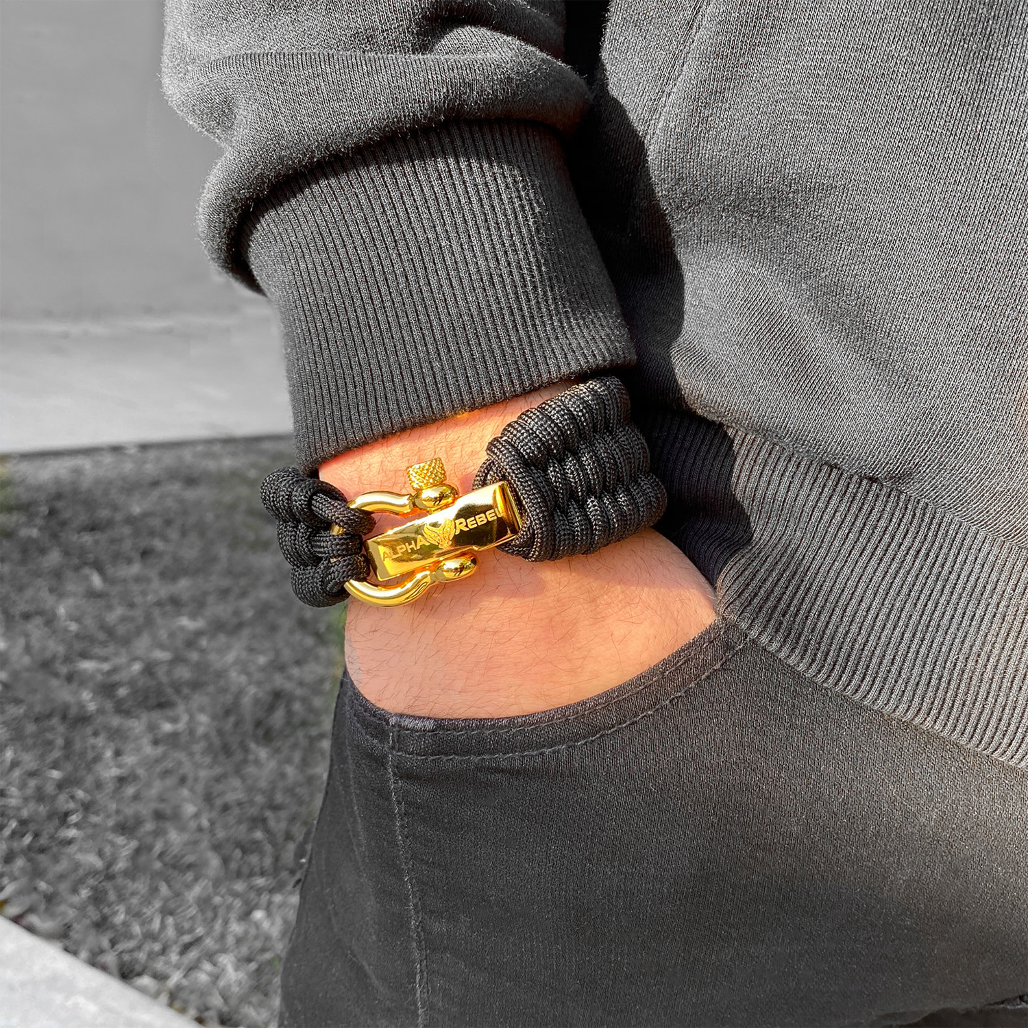 KCUF Wide Luxury Paracord Bracelet // 24K Gold Plated (Small) Alpha