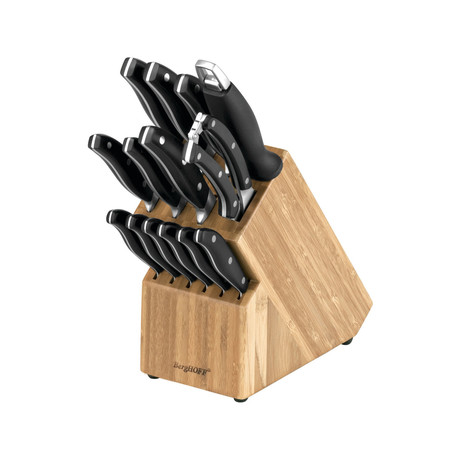 Essentials 15pc Forged Stainless Steel Cutlery Set + Block