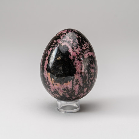 Imperial Rhodanite Egg + Acrylic Stand