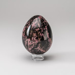 Imperial Rhodanite Egg + Acrylic Stand