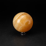 Orange Calcite Sphere + Acrylic Stand