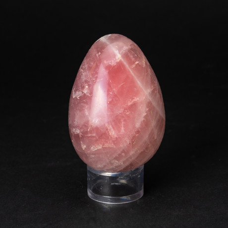 Rose Quartz Egg + Acrylic Stand