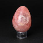 Rose Quartz Egg + Acrylic Stand