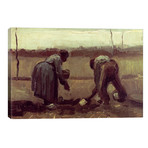 Two Peasants Planting Potatoes, 1885 // Vincent van Gogh (18"W x 12"H x 0.75"D)