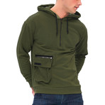 Brian Half-Zip Hoodie // Green (Medium)