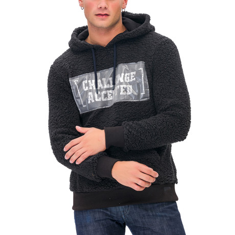 William Plush Hoodie Pullover + Aplique // Black (Medium)