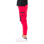 Theo Track Pants + Zip Detail // Red (Medium)