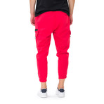 Theo Track Pants + Zip Detail // Red (Medium)