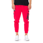 Theo Track Pants + Zip Detail // Red (Medium)